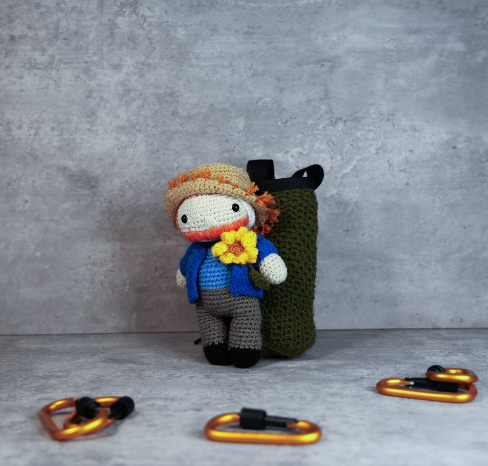 Crocheted Van Gogh – Handmade Chalk Bag for Climbing