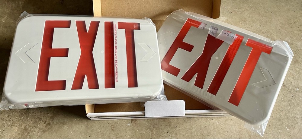 New In Box. Thermoplastic Exit Sign.