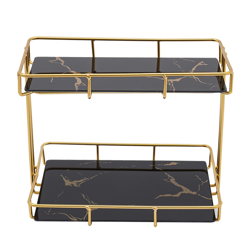 2-Tier Bathroom Countertop Organizer with Elegant Design for Makeup & Perfume