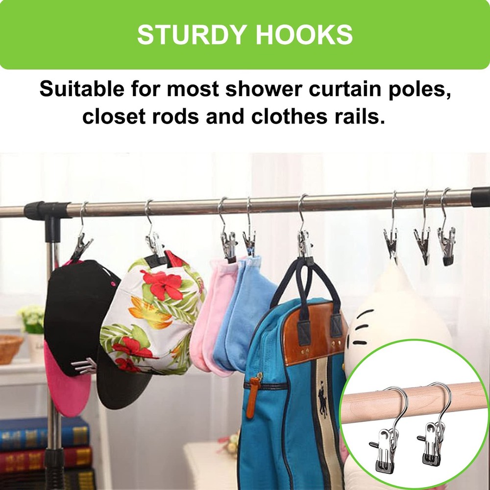 Boot Hangers Clips, 16 Pack Laundry Hooks Hanging Clips Clothes Pins Closet H...