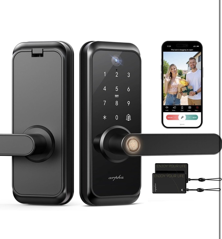 Brand New-WiFi Video Smart Lock with Camera & Handle