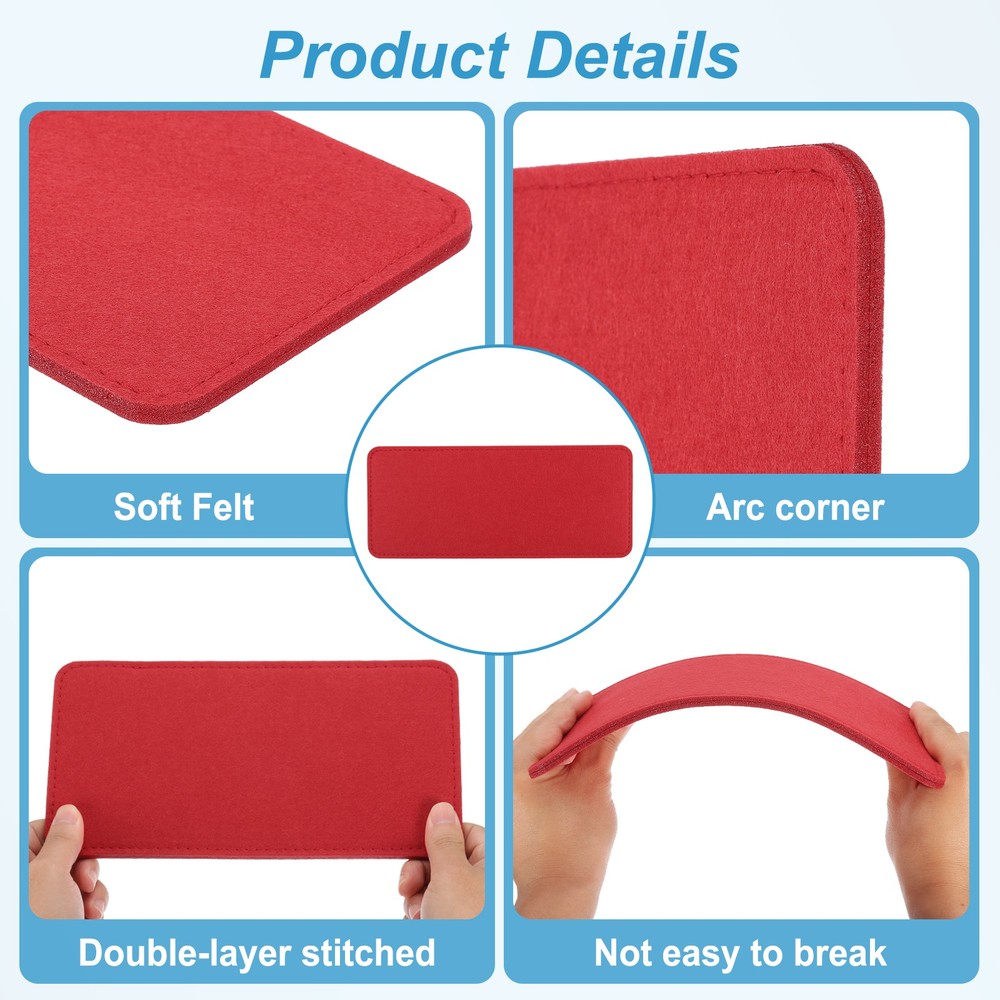 12''×5'' Felt Bag Base Shaper, 2pcs Bag Bottom Organizer Rectangle, Red