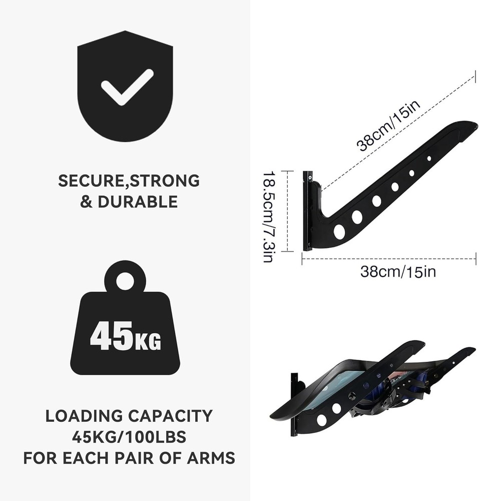 Multi Board Surf Rack Wall Mount for Surfboard, Wakeboard, Snowboard Storage,...