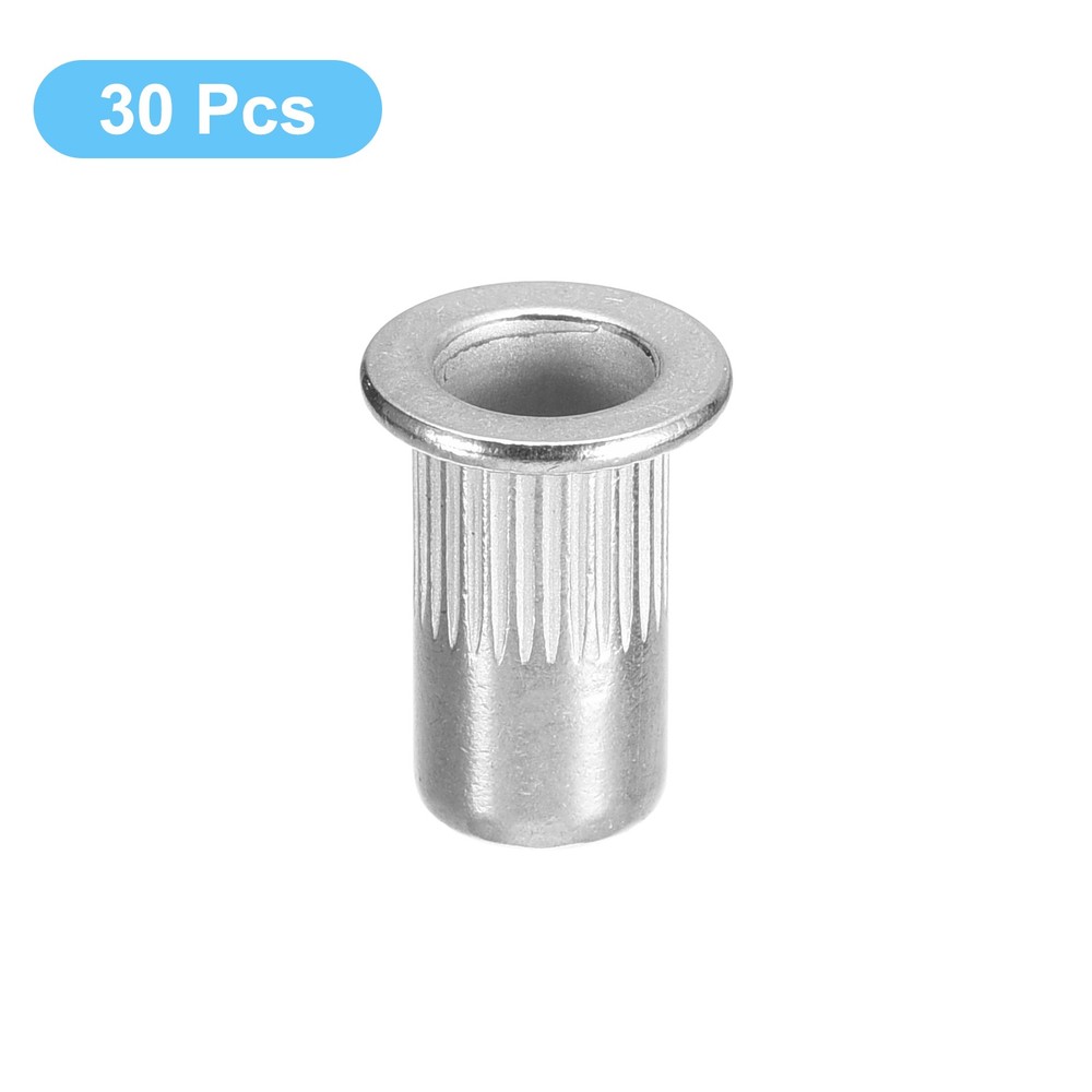 #10-32 Rivet Nuts, 30pcs 304 Stainless Steel Flat Head Threaded Insert Nuts