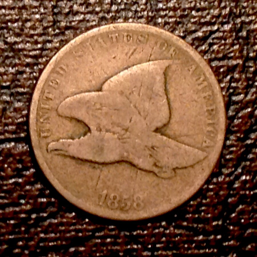1858 US Flying Eagle Cent cd -
