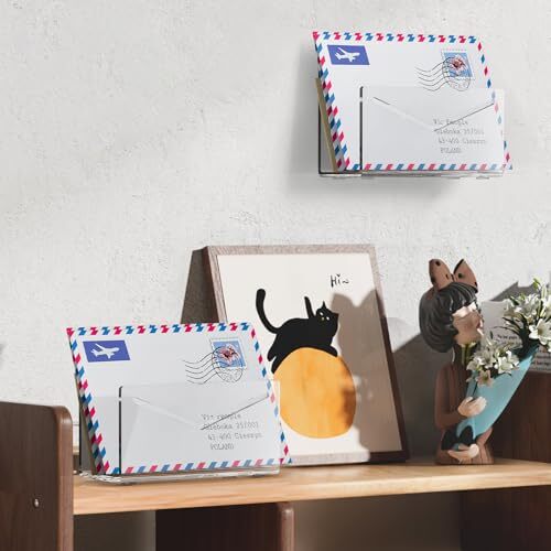 Acrylic Mail Holder, Mail Organizer Wall Mounted Clear File Clear Wall Mounted
