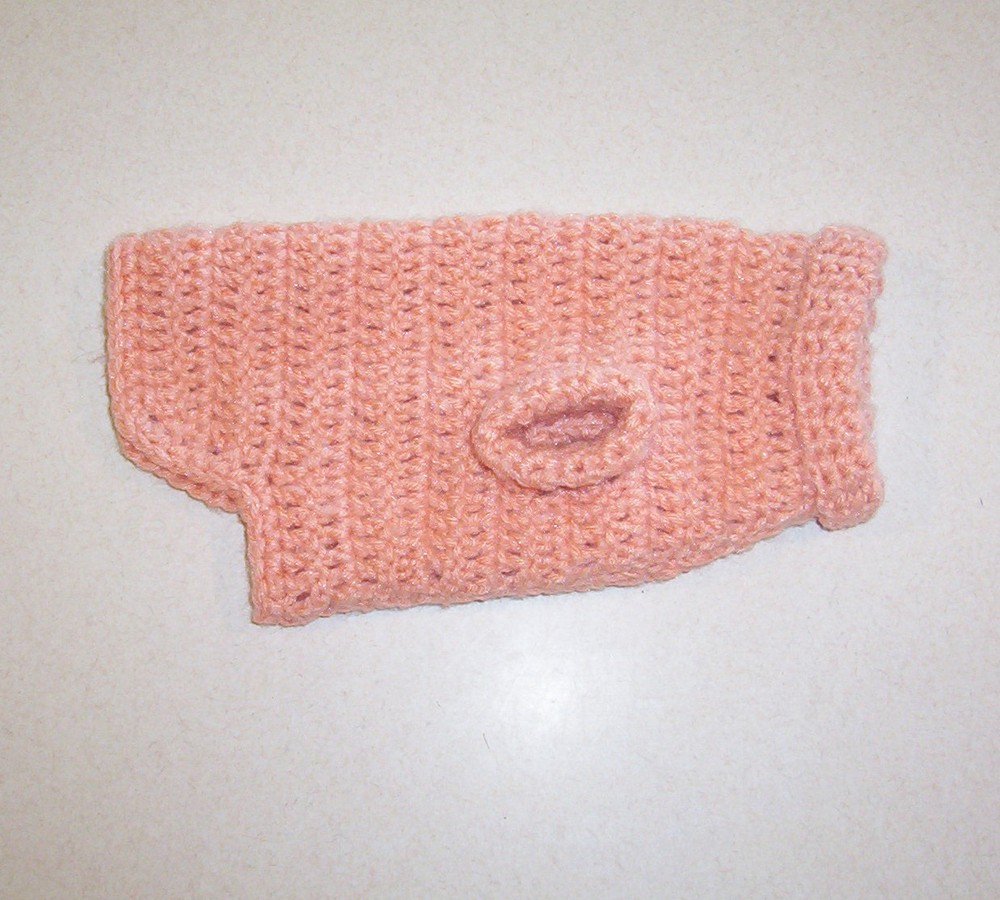 Hand Crochet Peach Dog Sweater for X-Small Pet