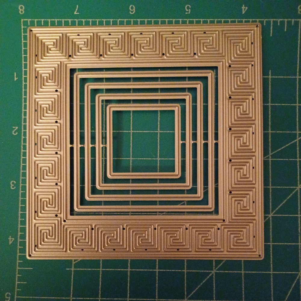 Universal Thin Metal Die Cut Tool Square Roman Greek geometric pattern 5pc frame