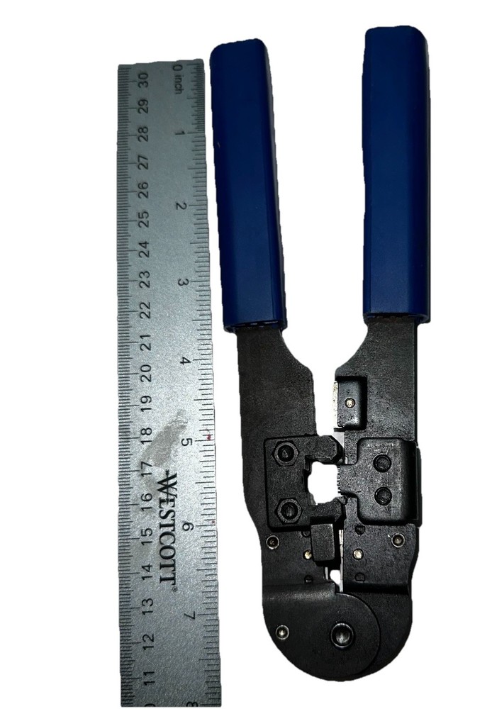 8P8C Cat5 6 Network Cable Modular Crimper Cutter Stripper Blue Handles