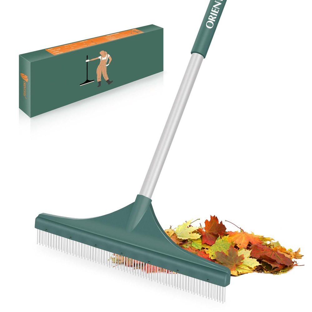 ORIENTOOLS Artificial Turf Rake, 51" Foldable Artificial Grass Rake with Adju...