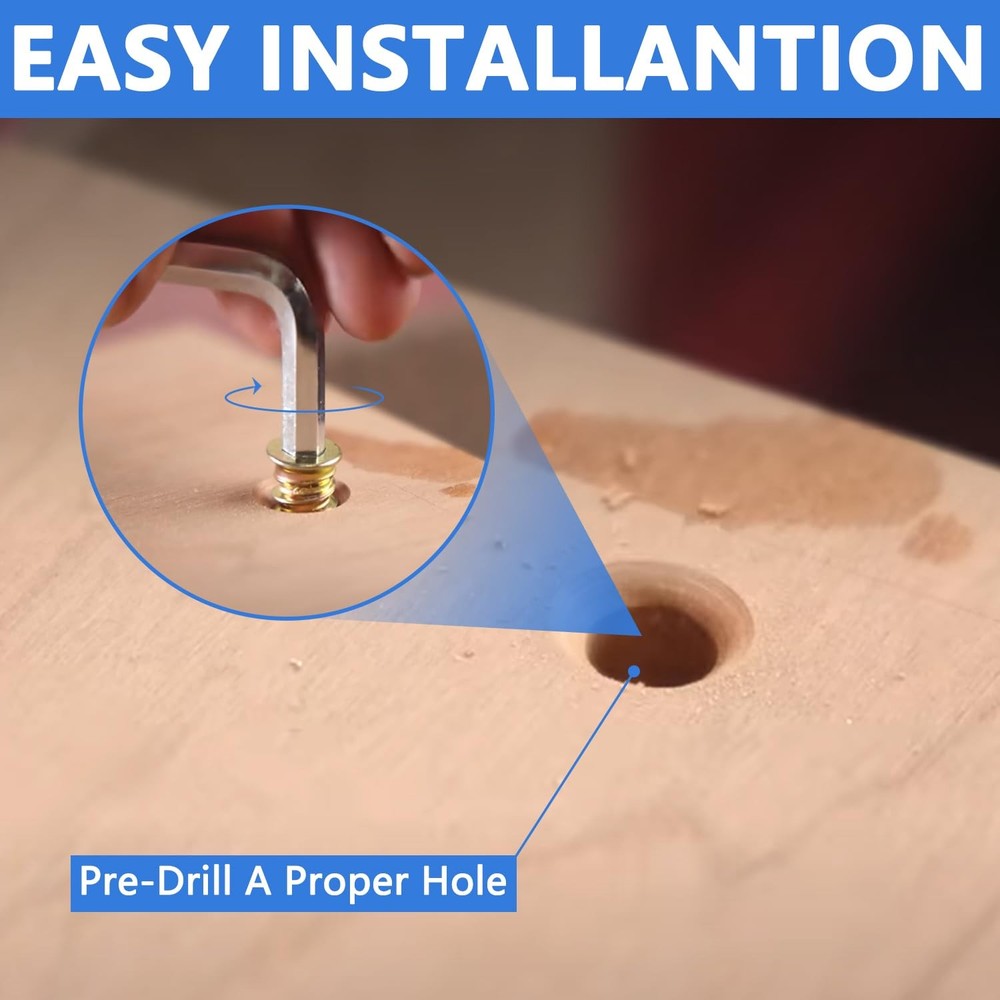 340PCS Threaded Inserts Nuts, Wood Assortment Kit, 340 PCS, Silver