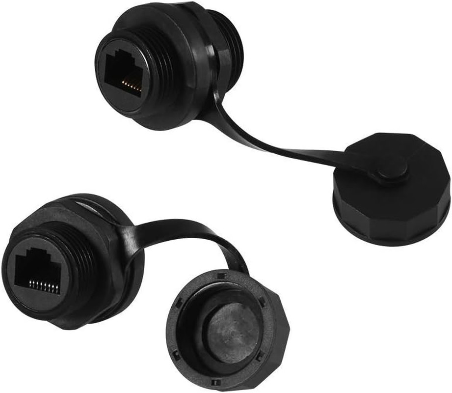 2PCS RJ45 Ethernet LAN Cable Connector CAT6 Shielded Industrial Panel Mount Bulk