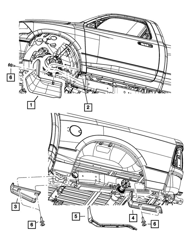 Genuine Mopar Box Side Spat Right 05182396AC