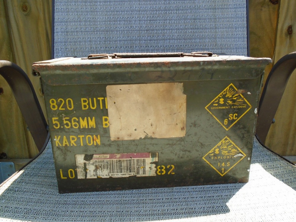 Vintage Military Metal Ammunition Case