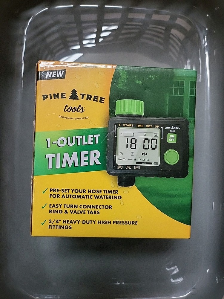 Pine Tree Tools 1 outlet Timer - Programmable Timer For Garden Hose, Automatic