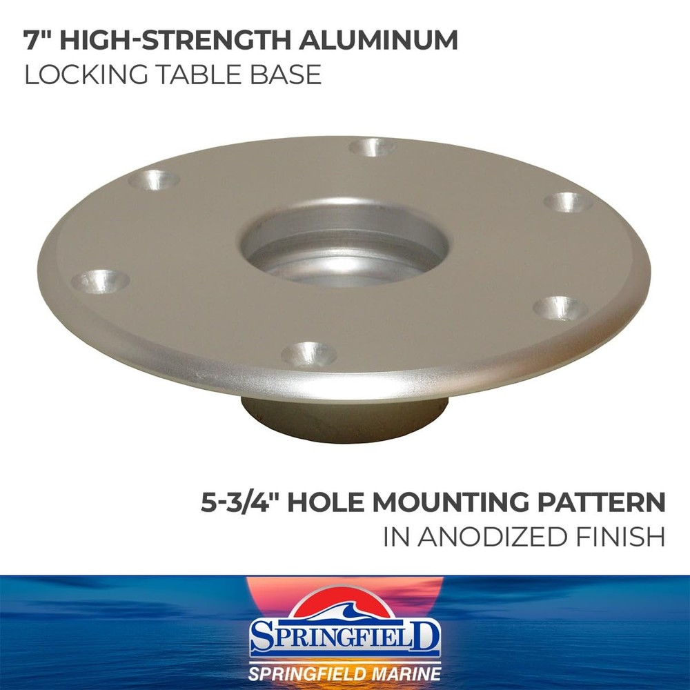 Springfield 1660017 Stowable 2-3/8" Table Base - Anodized Aluminum