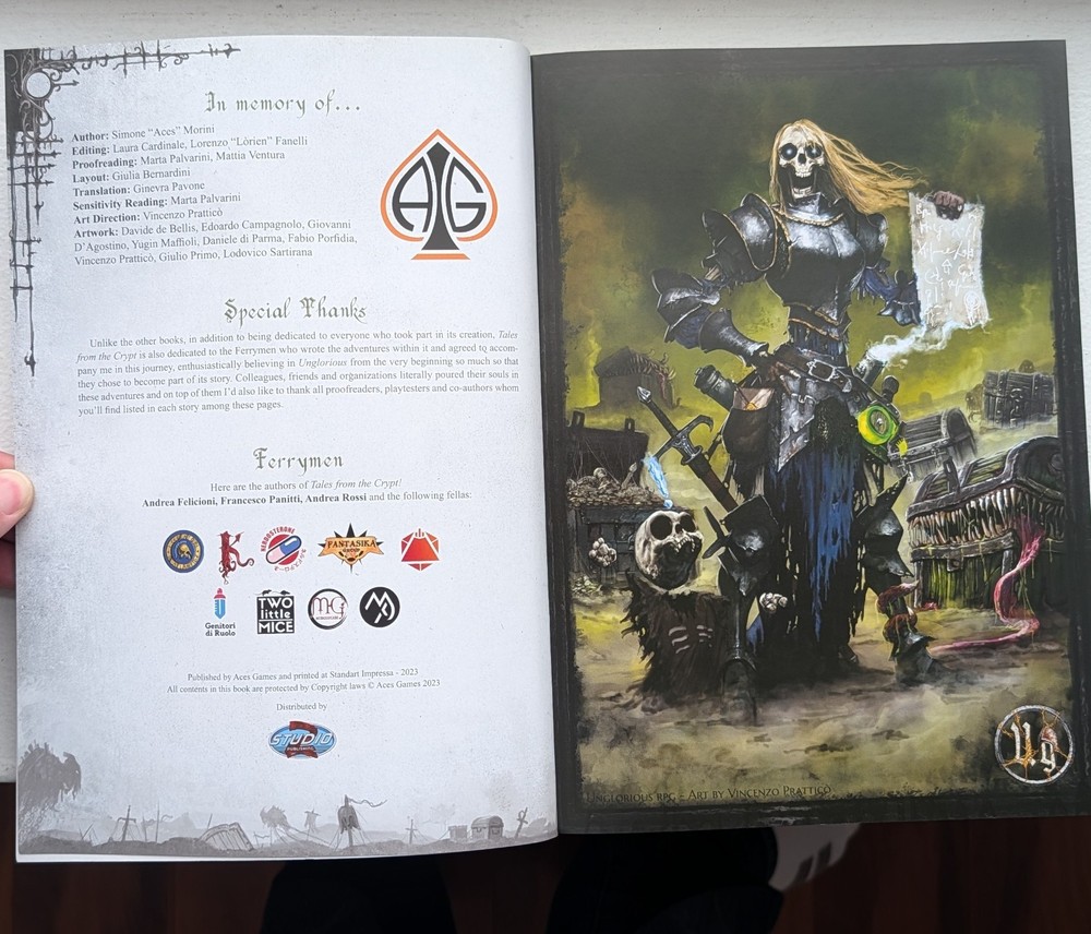 Unglorious RPG Core + Expansions Bundle Necronomicon GM Screen Dice