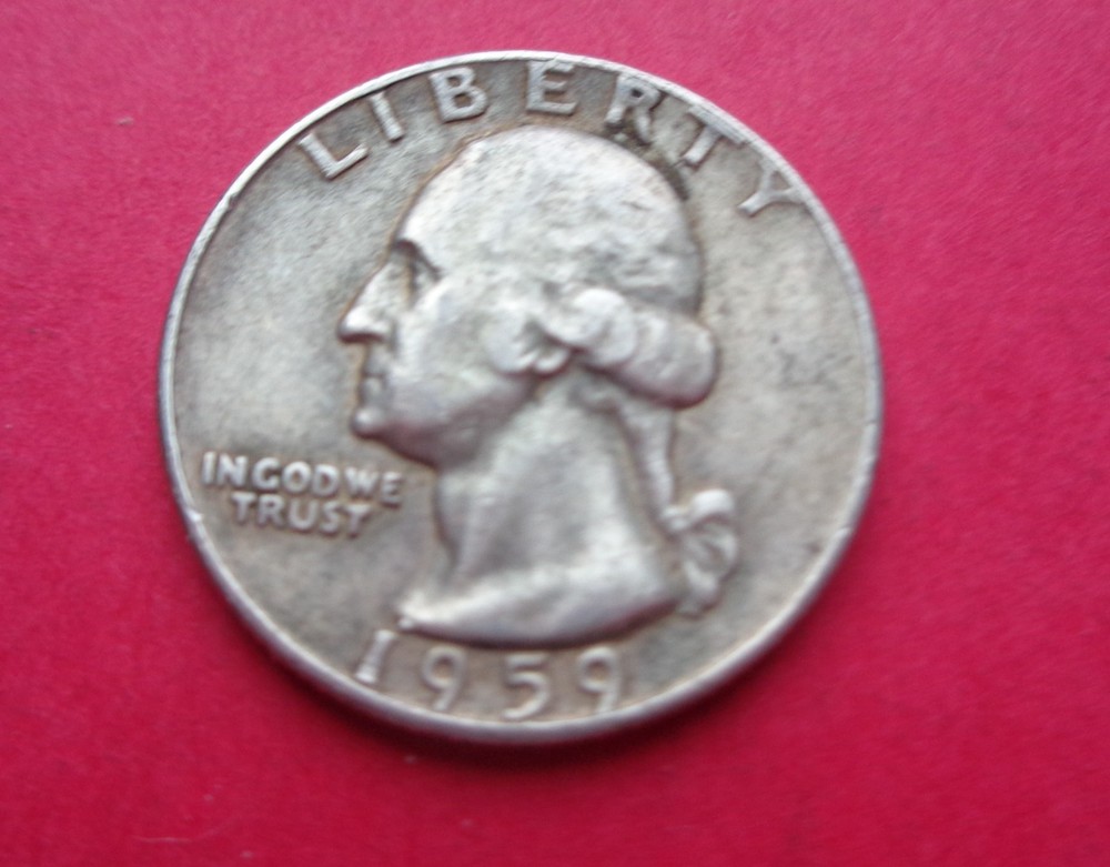 1959-D  (90% SILVER)  WASHINGTON QUARTER/ NICE