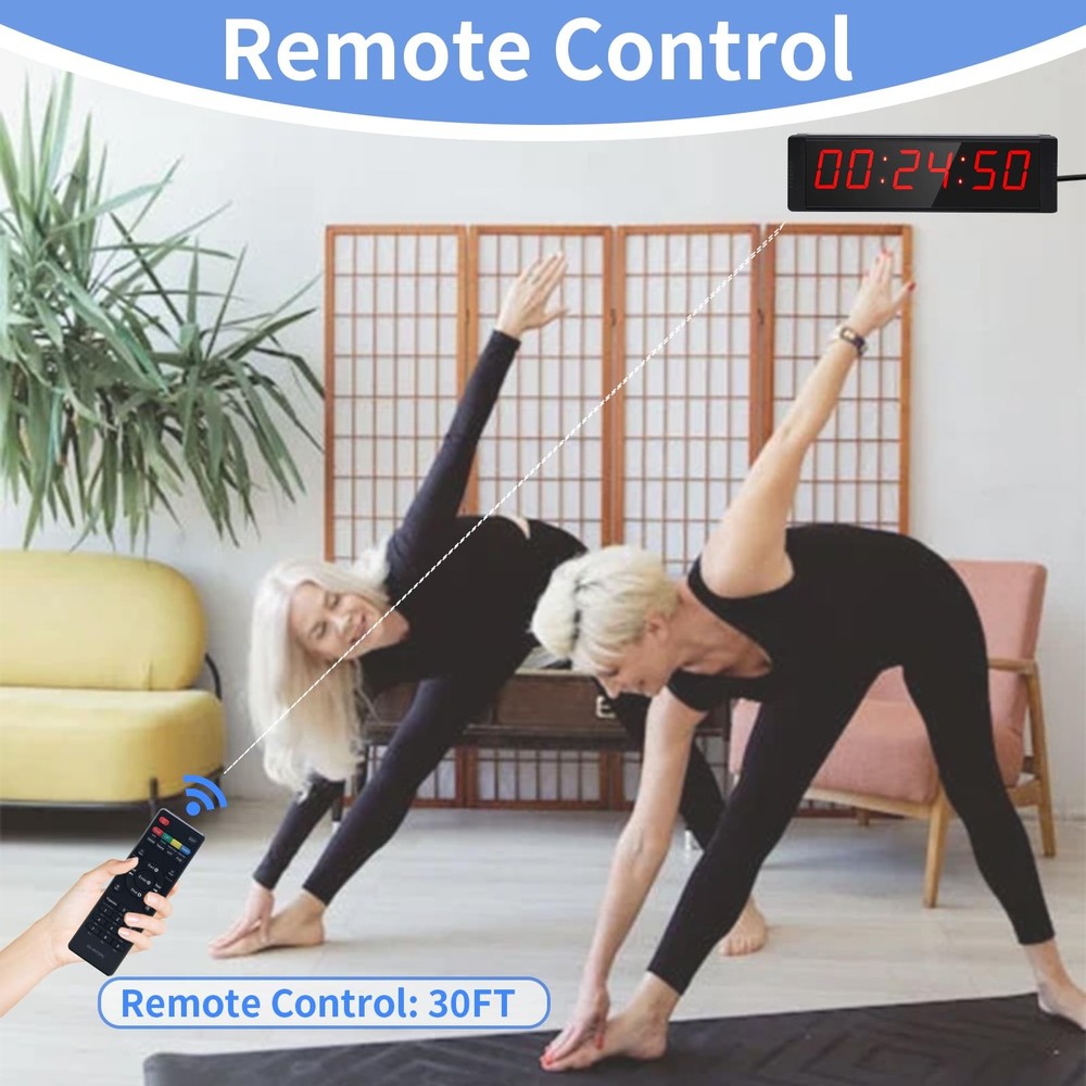 Large Stopwatch with Start/Stop Button, LED Digital Timer with Remote, Countd...