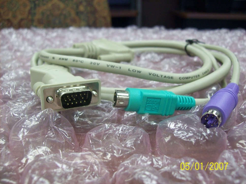 Black Box EHN051B-0005 New Cable, VGA/PS2/PS2M 5ft Server to ServSwitch Cable