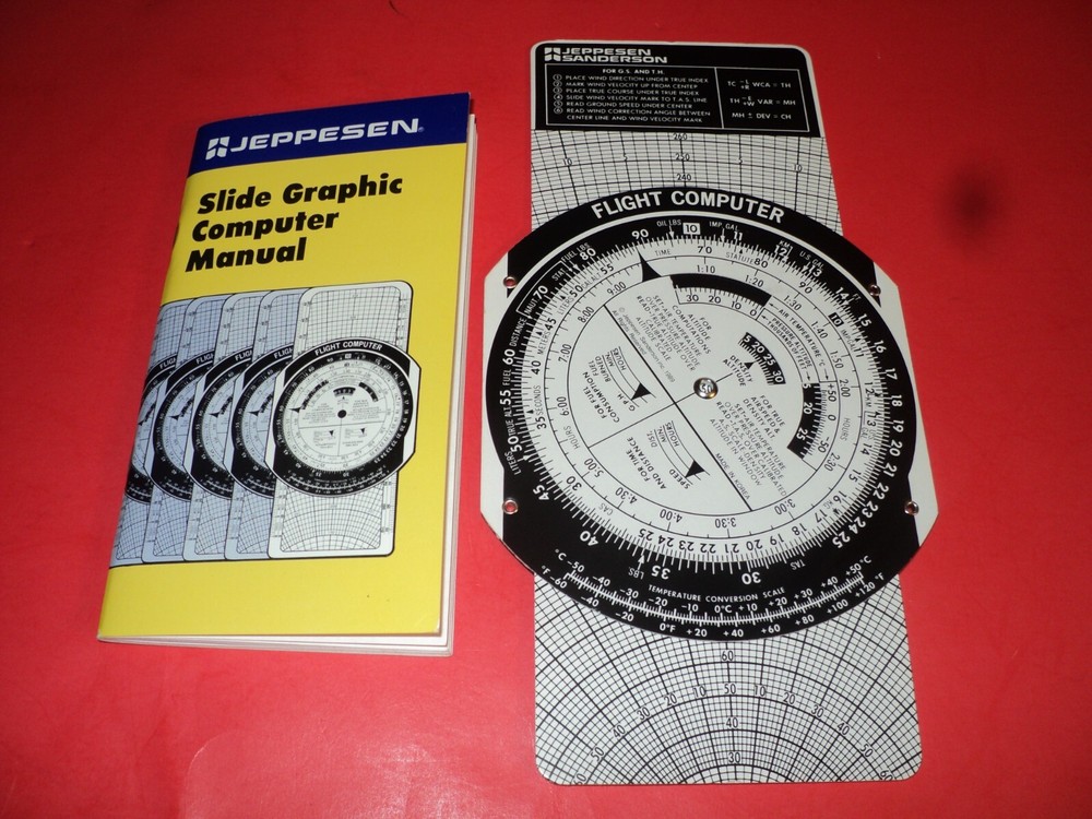 Jeppesen Sanderson Slide Computer Manual AND Flight Computer ~ Both are MINT!