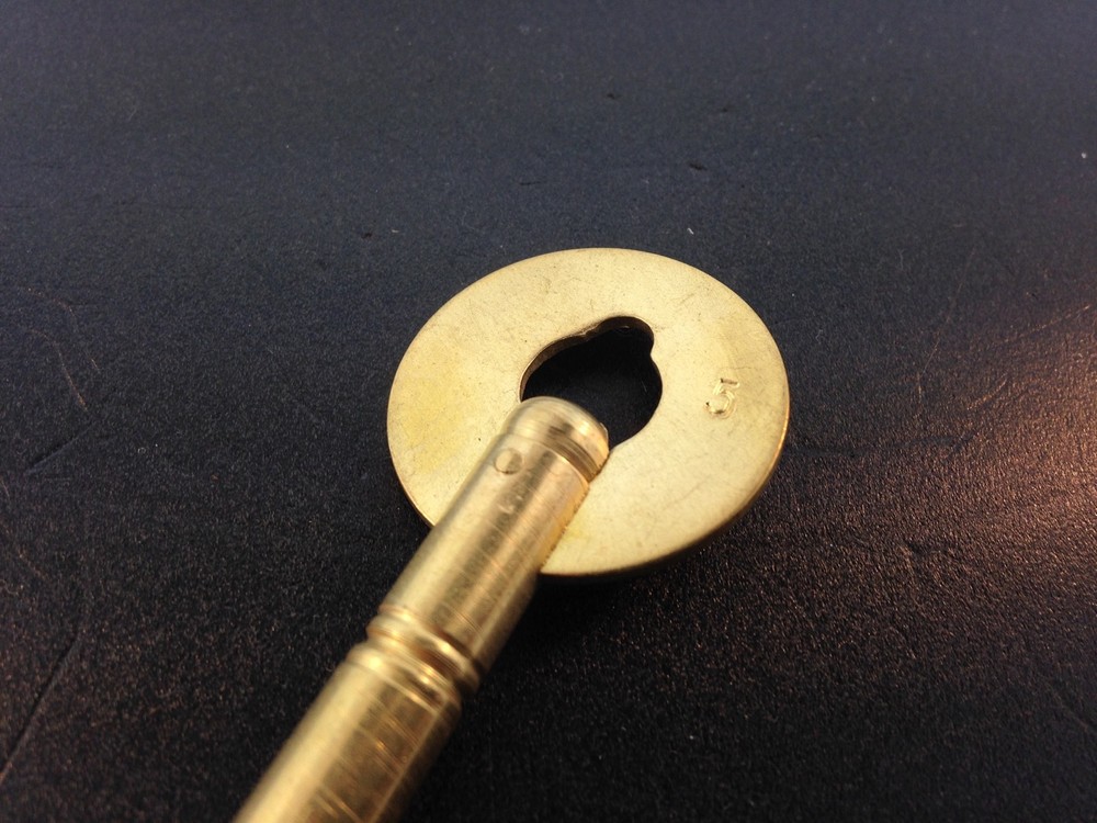 Clock Key New Solid Brass #5 size 3.4 mm or .134 in.