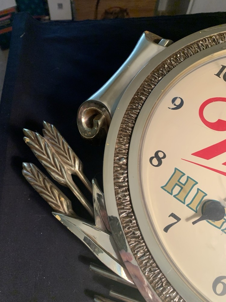 Miller Breweriana Wall Clock Eagle Wheat Design