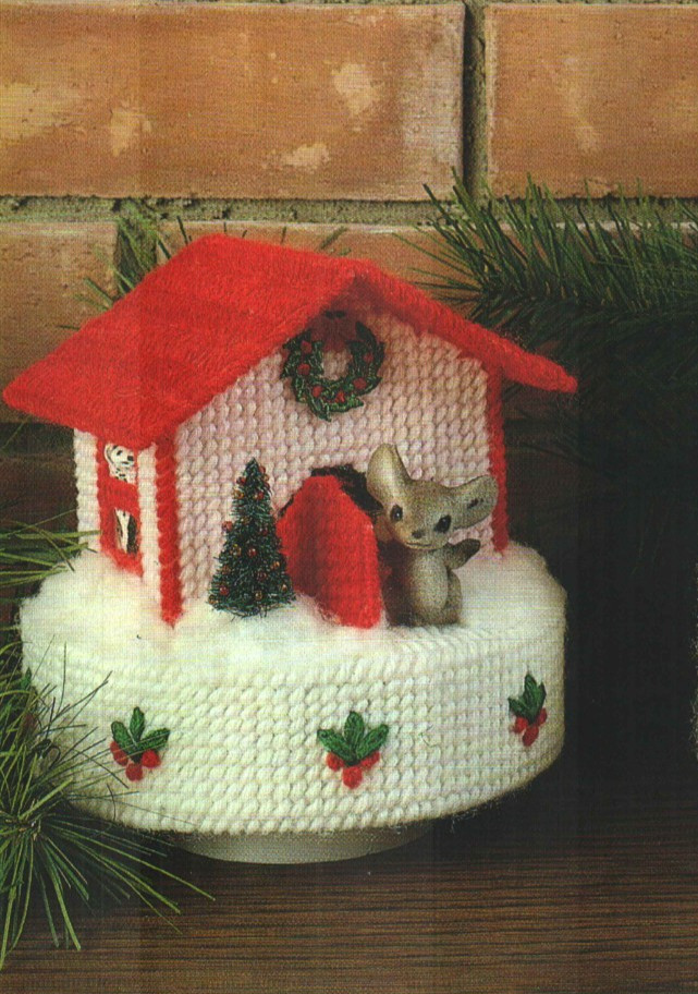 MOUSE HOUSE CHRISTMAS PLASTIC CANVAS PATTERN INSTRUCTIONS