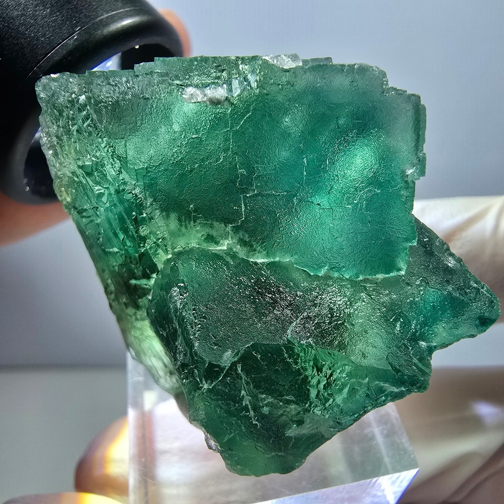Clear Phantom Fluorite Cube parquetted, green Okorusu, Namibia 42*33*29mm