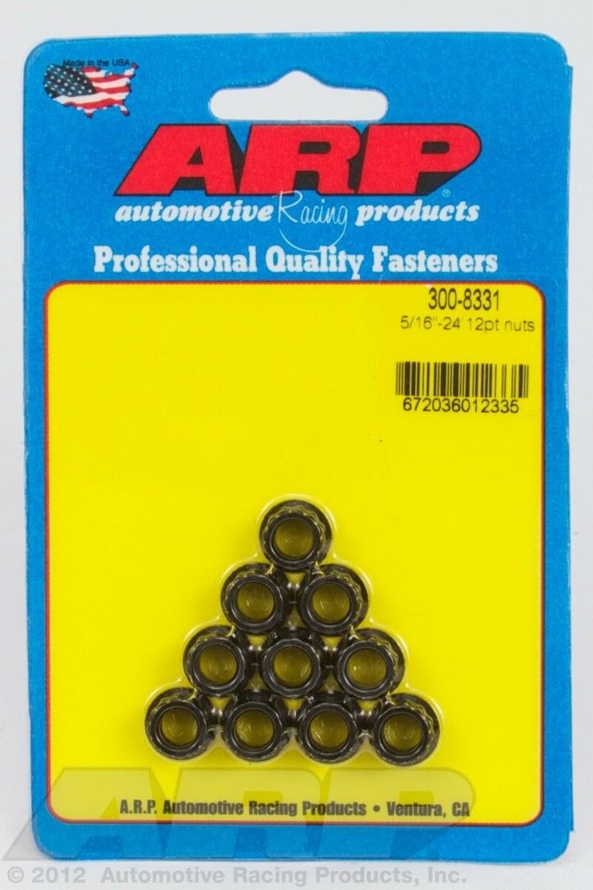 ARP 300-8331 Black 5/16-24 12pt nut kit