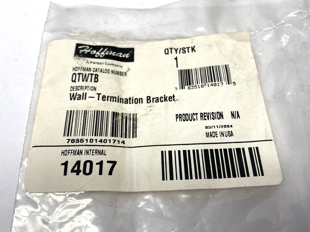Hoffman QTWTB Wall Termination Bracket 14017