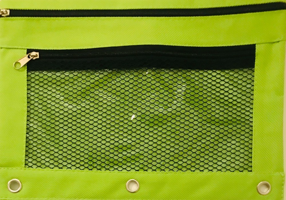 3 HOLE BINDER PENCIL POUCH: 4 COLOR CHOICES