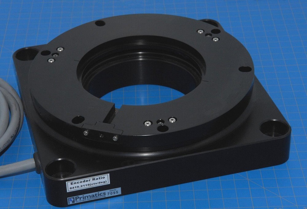 PRIMATICS PRL110 220 mm Rotary Stage, 120° Rotation x 0.4 Arcsec Resolution BDC.