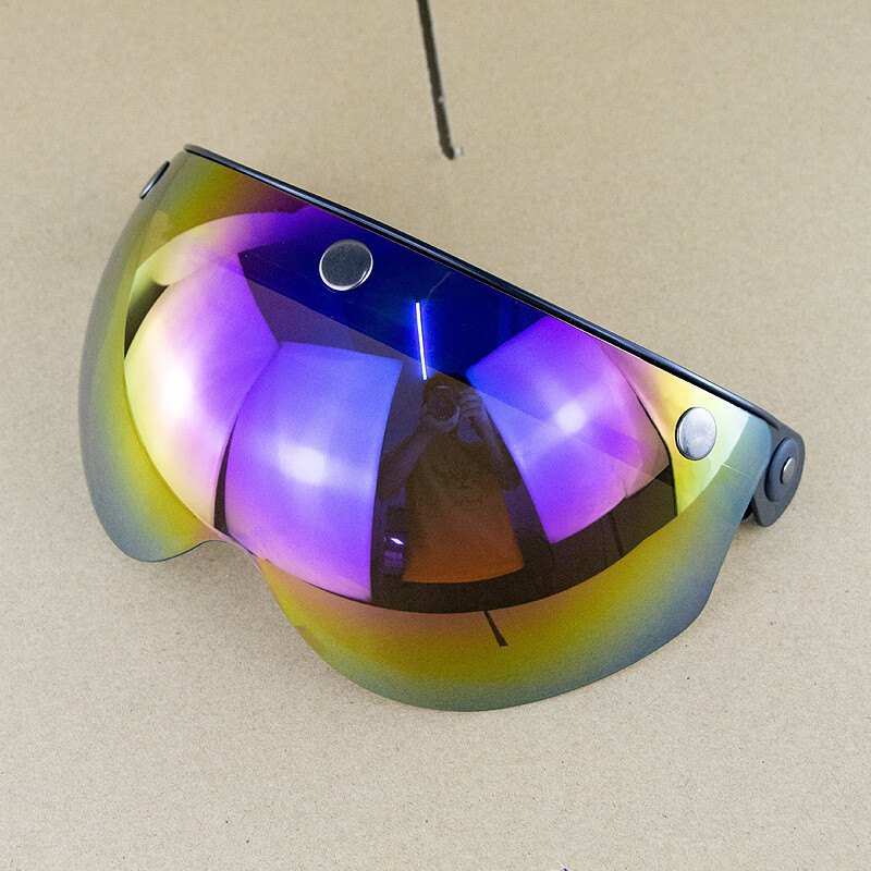 Motorcycle Half Helmet 3-Snap Flip Up Visor Face Wind Shield Goggles