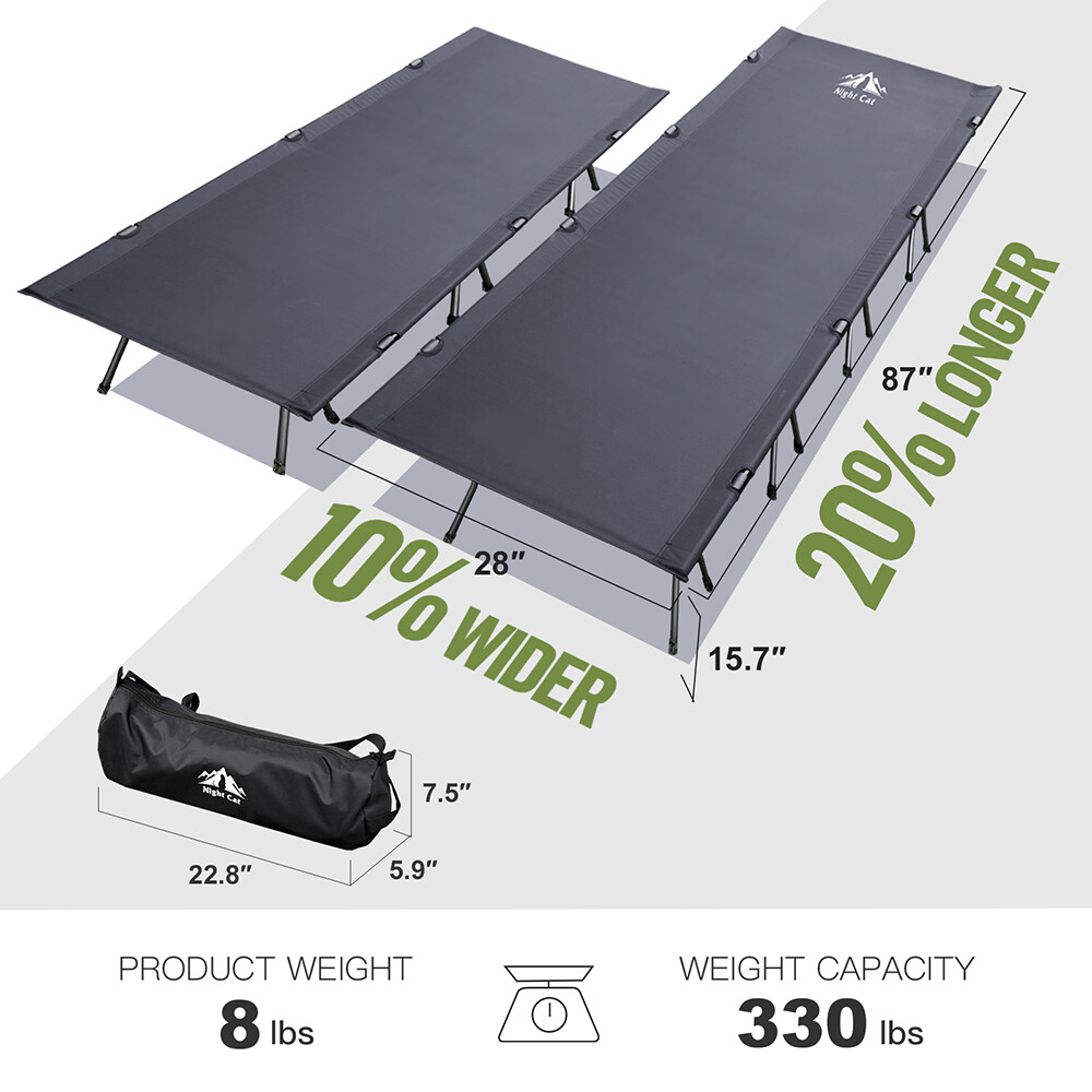 Portable Camping Cot Sleeping Cot Ultralight Backpacking Camping Cot Black
