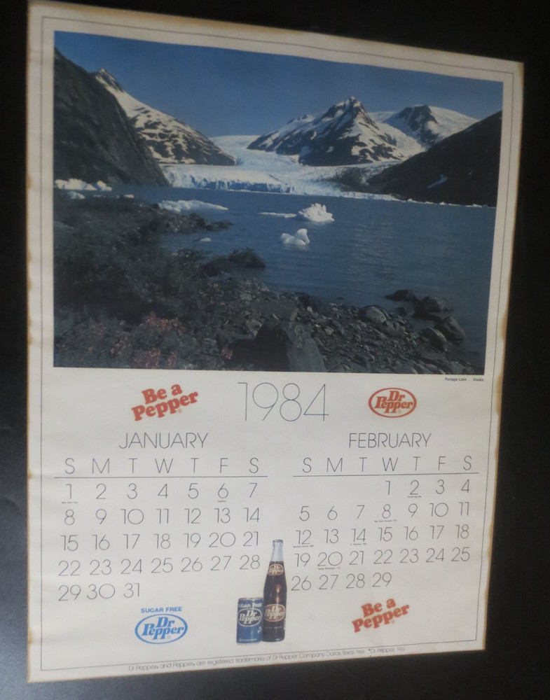 Dr Pepper 1984 Calendar Be a Pepper