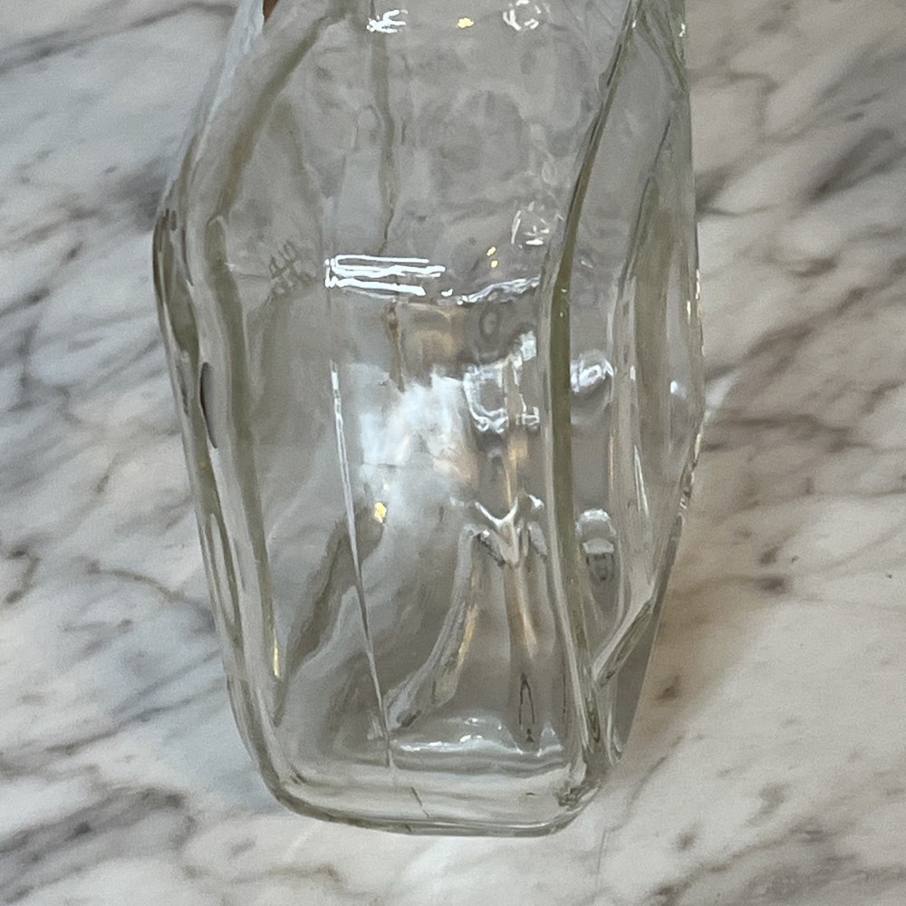 Old Charter Empty Bottle Square Clear Glass Vintage