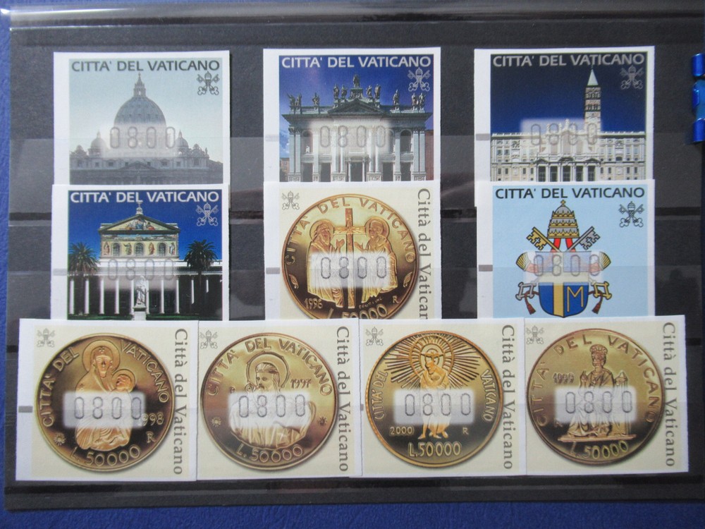 VATICAN 2000-2001 AUTOMATIC FROM 1 TO 10 COMPLETE NEW VAL. CAT. €26.00 (AB)