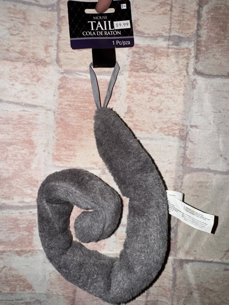 Oversized  Gray Cat Tail  Mouse Tail Bendable Cosplay Costume Accessory