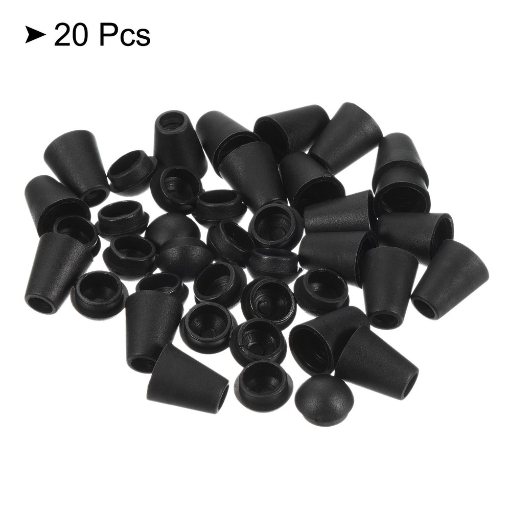 Bell End Stopper Cord Rope Lock for Drawstring Bag, Black 20pcs