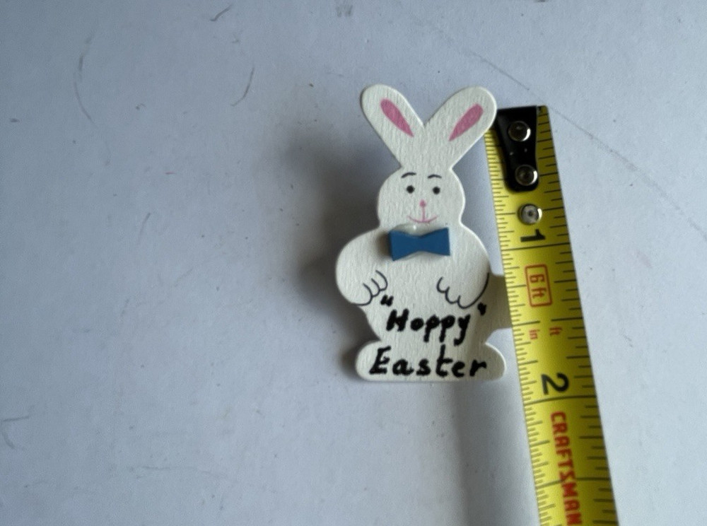Hoppy Easter Bunny Rabbit Pin Wooden Pin