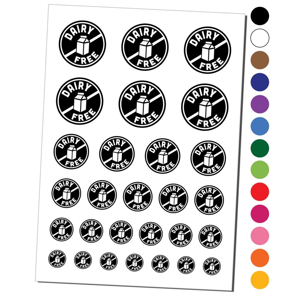 Dairy Free Temporary Tattoo Water Resistant Set