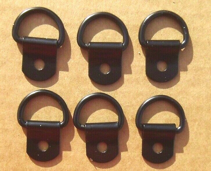 6 Saddle Concho Clip & Dee 5/8" D Ring / 3/4" Clip Black Saddle Strings Tack