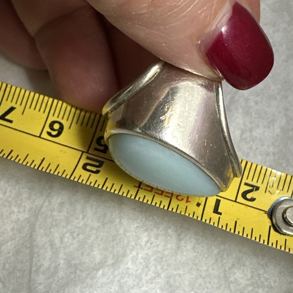 Beautiful sterling silver designer signed turquoise ring size 8