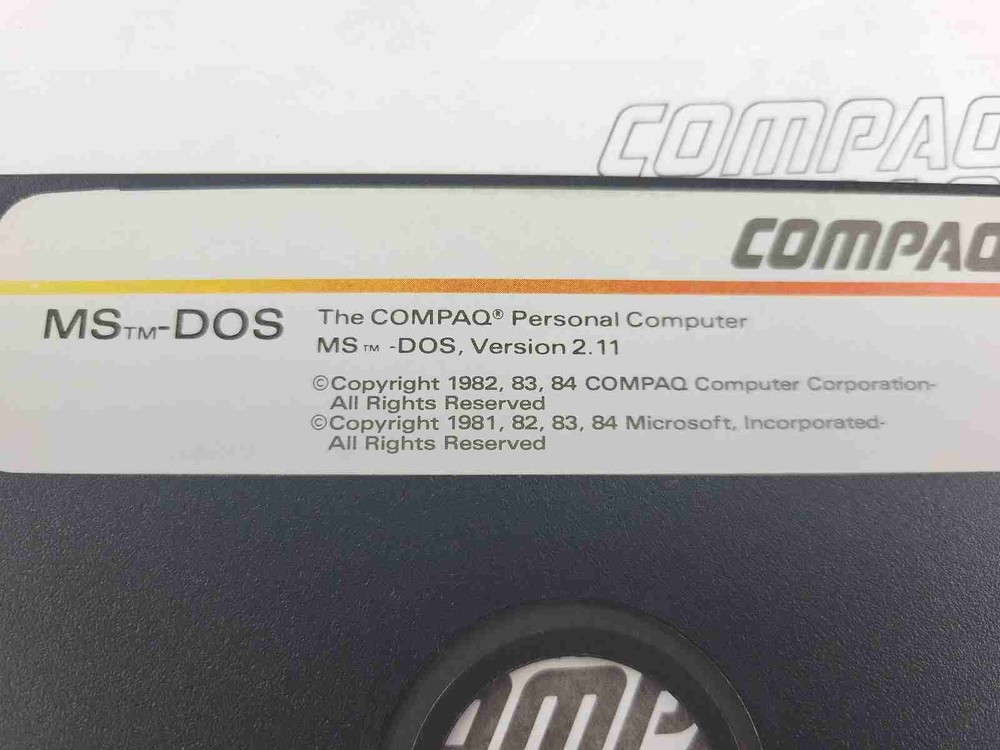 Vintage Software 1984 MS-DOS 2.11 COMPAQ / MICROSOFT 5.25" Floppy Disk 5 1/4"