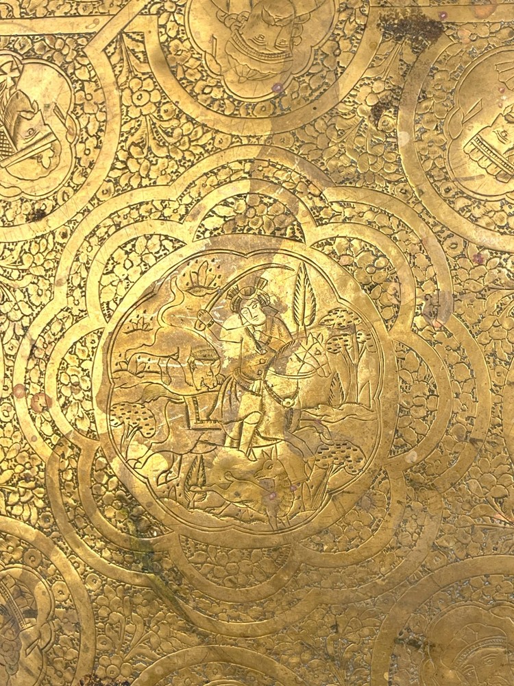 A Middle Eastern Handmade Brass Tray