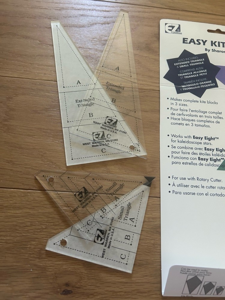 Easy Kite Tool Extended Triangle Small Triangle EZ Quilting Tool Scrapbooking