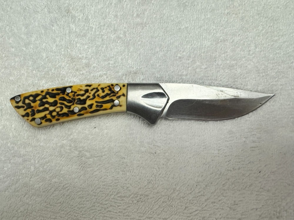 Ozark Trail 7" Fixed Plain Blade Buck Handle Hunting Camping Knife