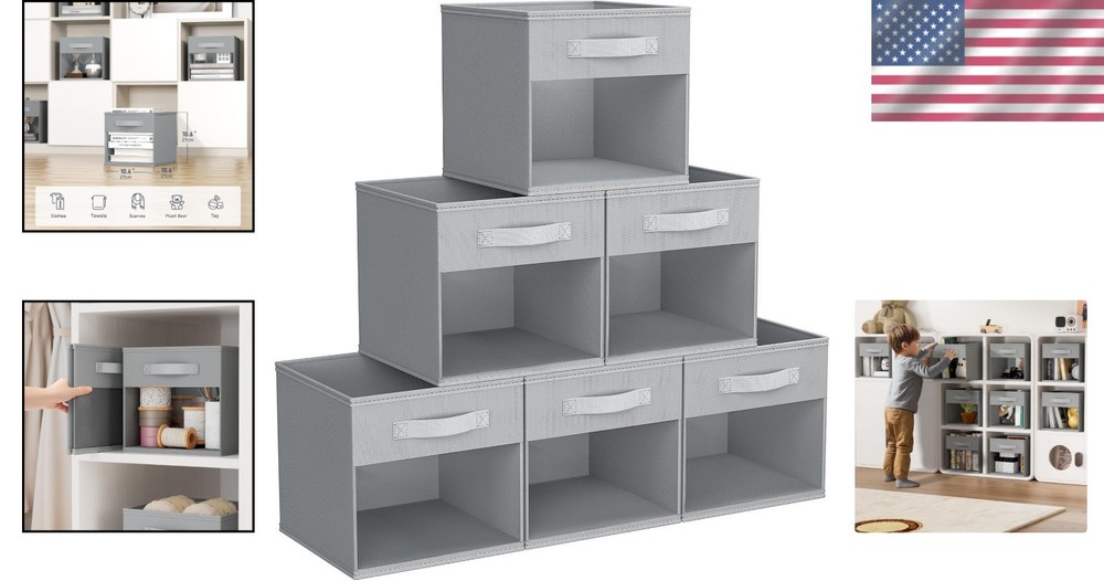 Elegant 6 Pack Foldable Storage Cubes with Window - Optimal Organization