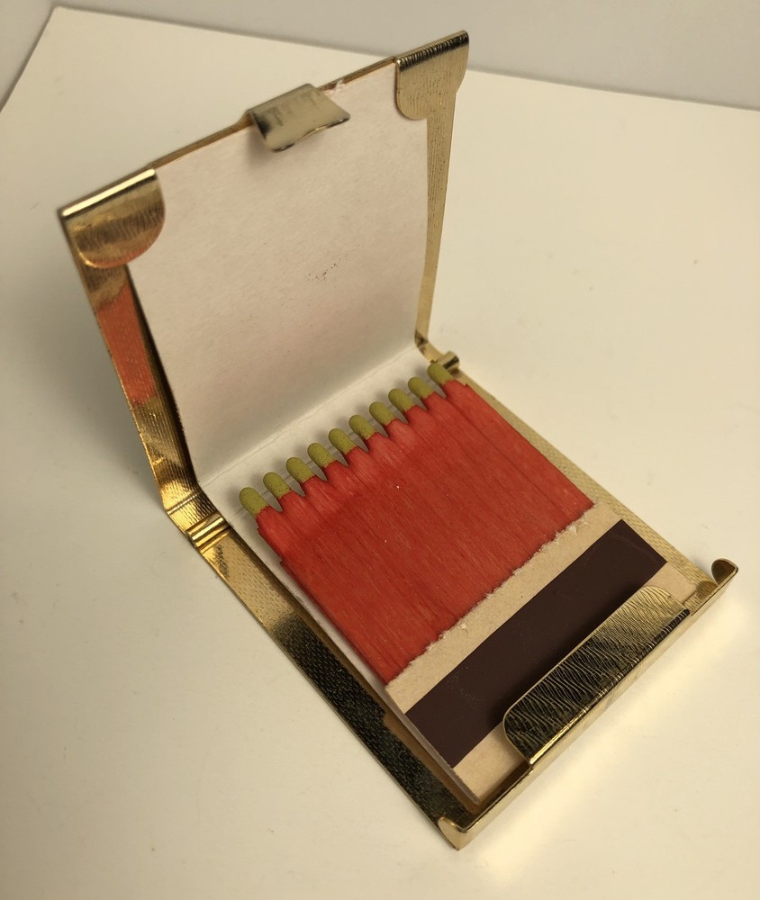 Vintage Metal matchbox Matchbook holder case